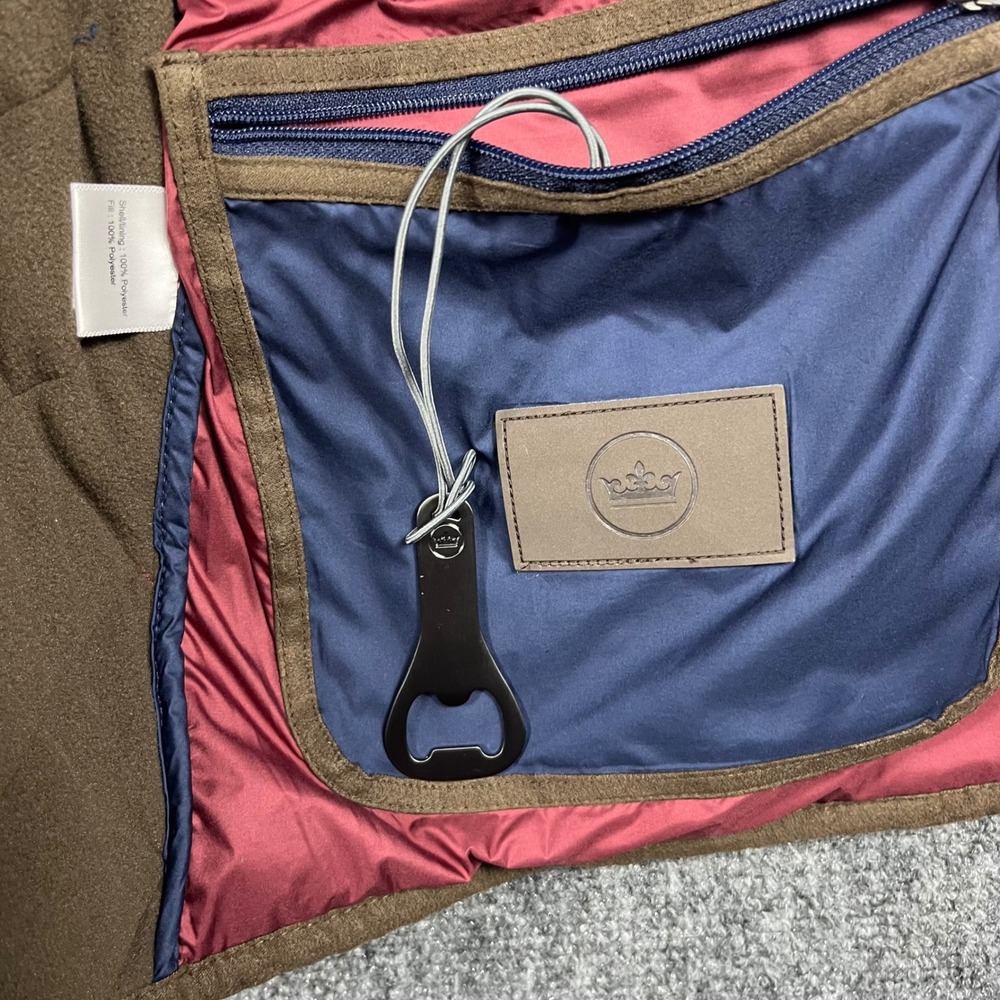 Peter Millar Quilted Vest Mens XL Burgundy Essex Fleece Lined Snap Front Pockets - Picture 8 of 12
